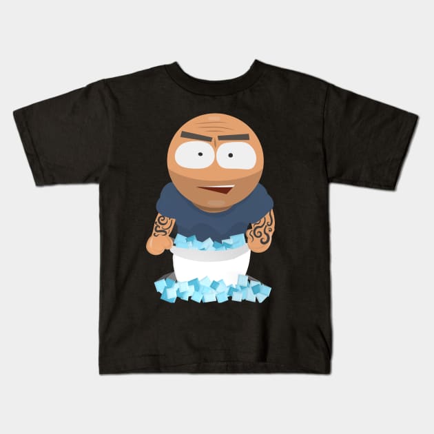 Joe Rogan in IceBath South Park Style Kids T-Shirt by Ina